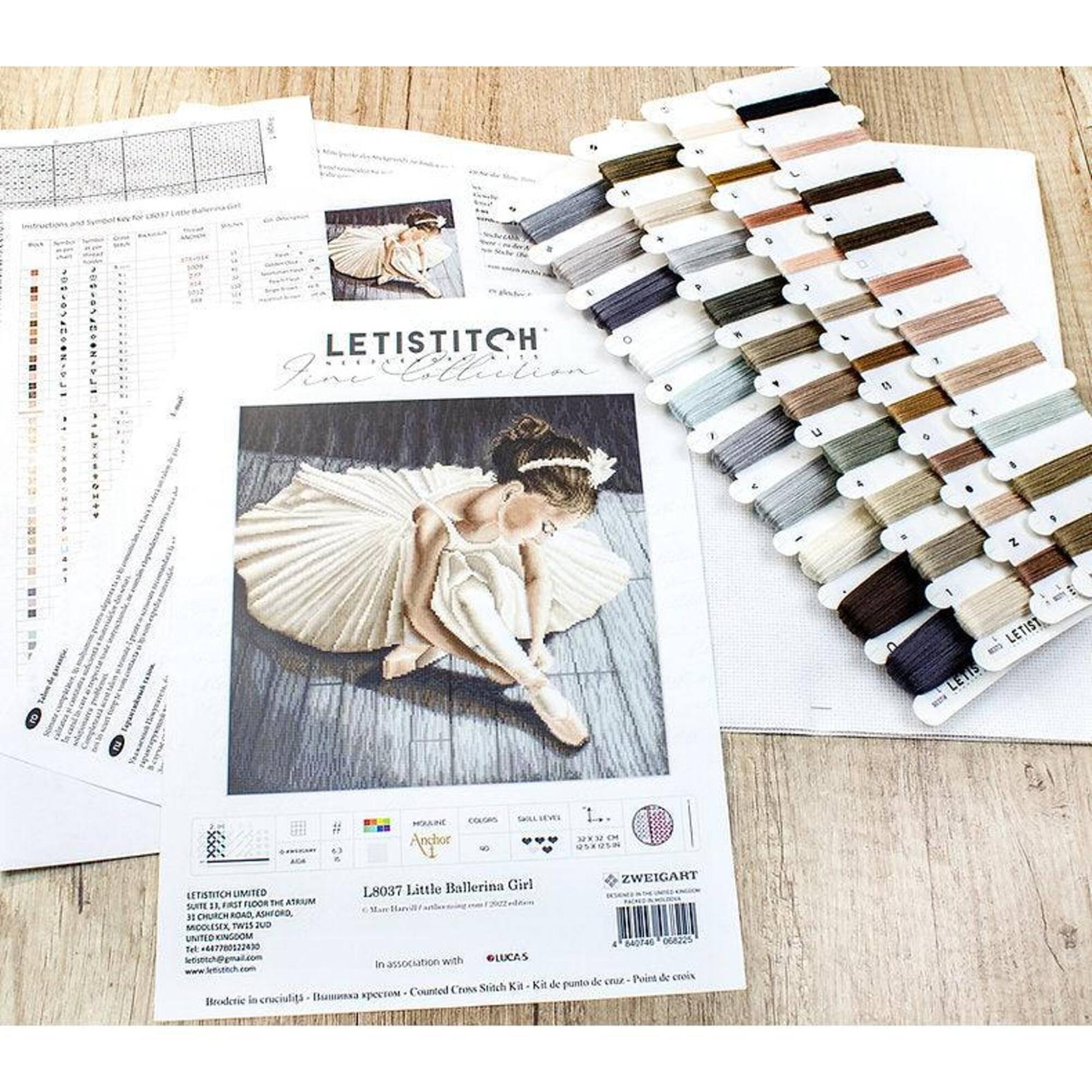 Letistitch Counted Cross Stitch Kit Little Ballerina Girl
